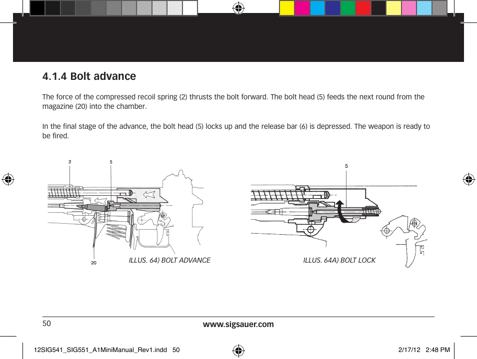 4 bolt advance | SIG SAUER SIG 551-A1 Rifle User Manual | Page 50 / 100