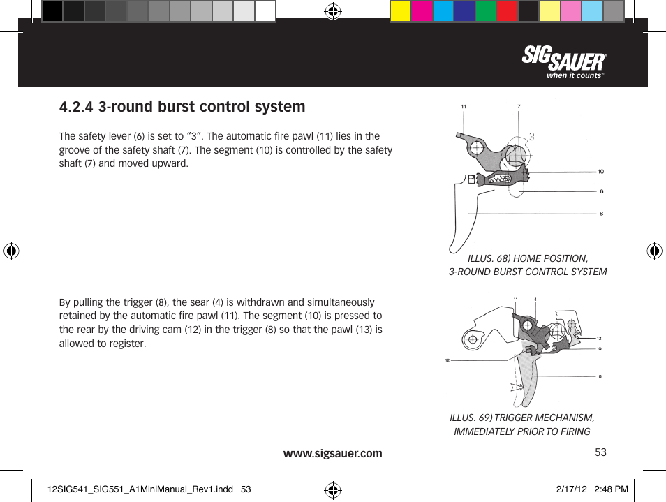 4 3-round burst control system | SIG SAUER SIG 551-A1 Rifle User Manual | Page 53 / 100