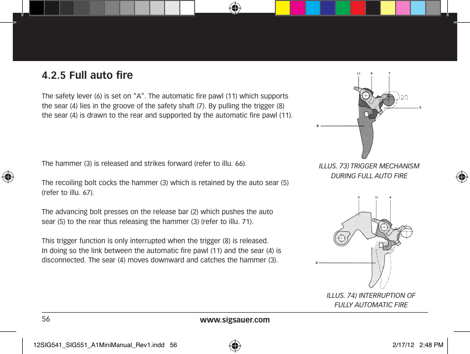 5 full auto fire | SIG SAUER SIG 551-A1 Rifle User Manual | Page 56 / 100