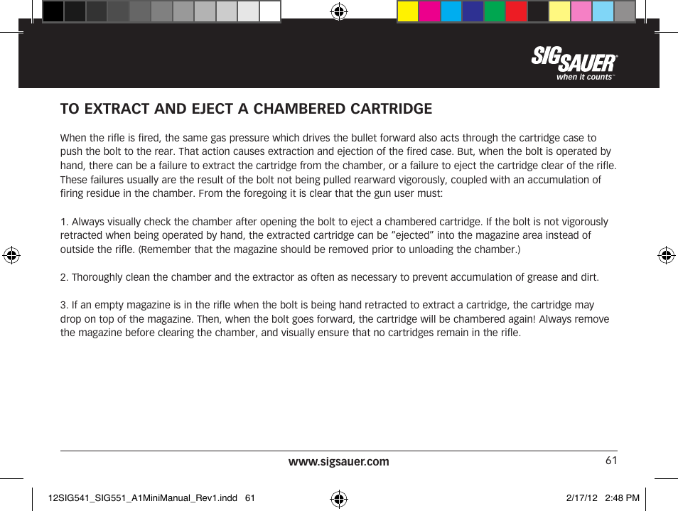 SIG SAUER SIG 551-A1 Rifle User Manual | Page 61 / 100
