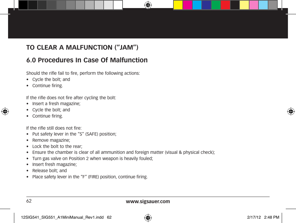 SIG SAUER SIG 551-A1 Rifle User Manual | Page 62 / 100