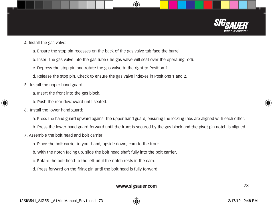 SIG SAUER SIG 551-A1 Rifle User Manual | Page 73 / 100