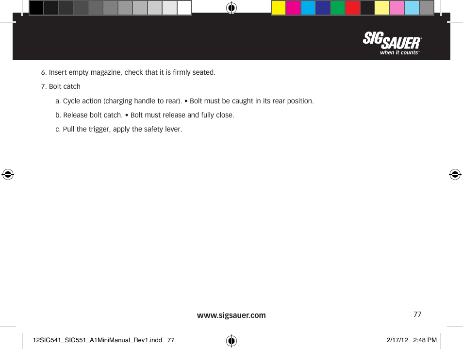 SIG SAUER SIG 551-A1 Rifle User Manual | Page 77 / 100