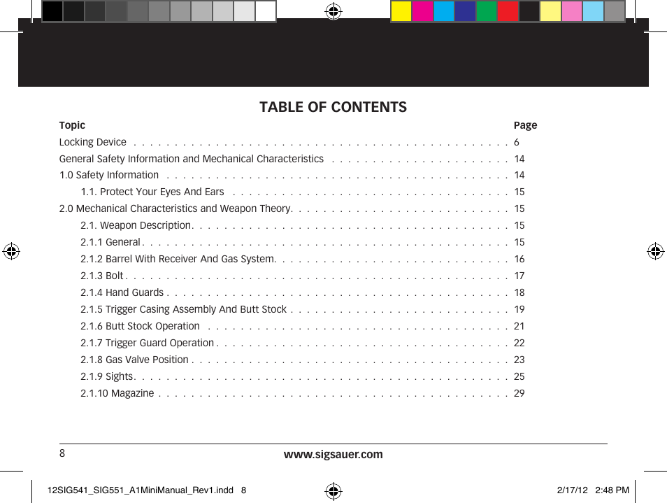 SIG SAUER SIG 551-A1 Rifle User Manual | Page 8 / 100