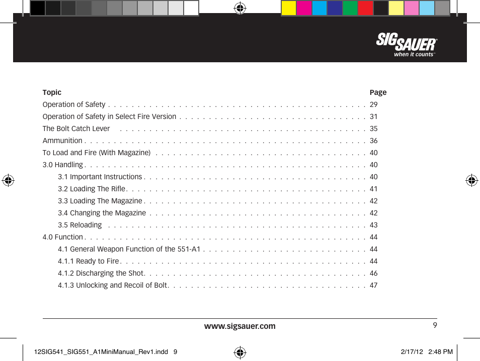 SIG SAUER SIG 551-A1 Rifle User Manual | Page 9 / 100