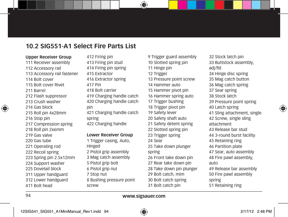 SIG SAUER SIG 551-A1 Rifle User Manual | Page 94 / 100