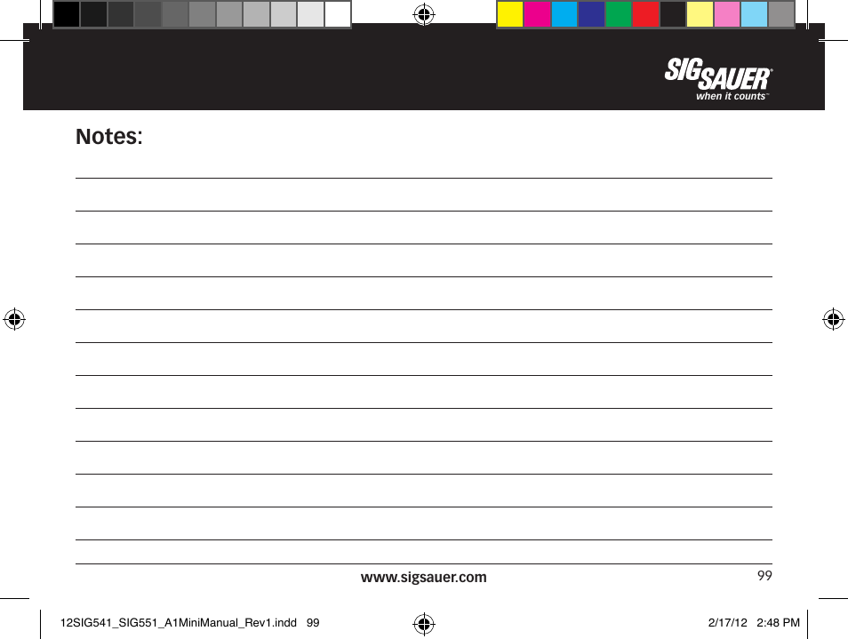 SIG SAUER SIG 551-A1 Rifle User Manual | Page 99 / 100