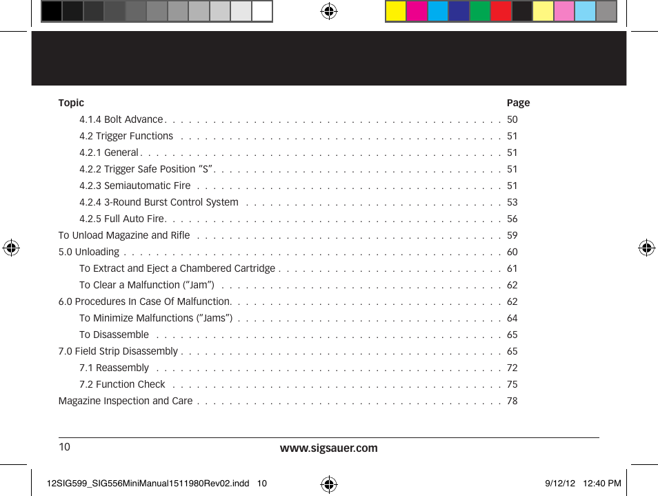 SIG SAUER SIG556 User Manual | Page 10 / 104