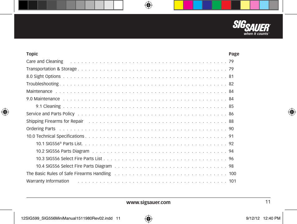 SIG SAUER SIG556 User Manual | Page 11 / 104