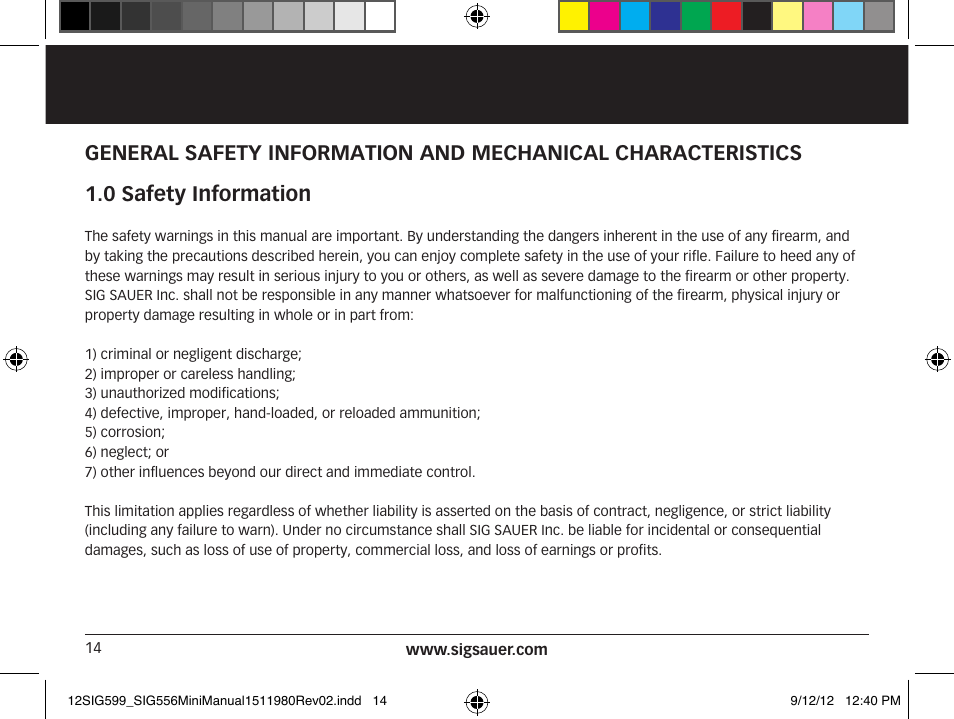 SIG SAUER SIG556 User Manual | Page 14 / 104