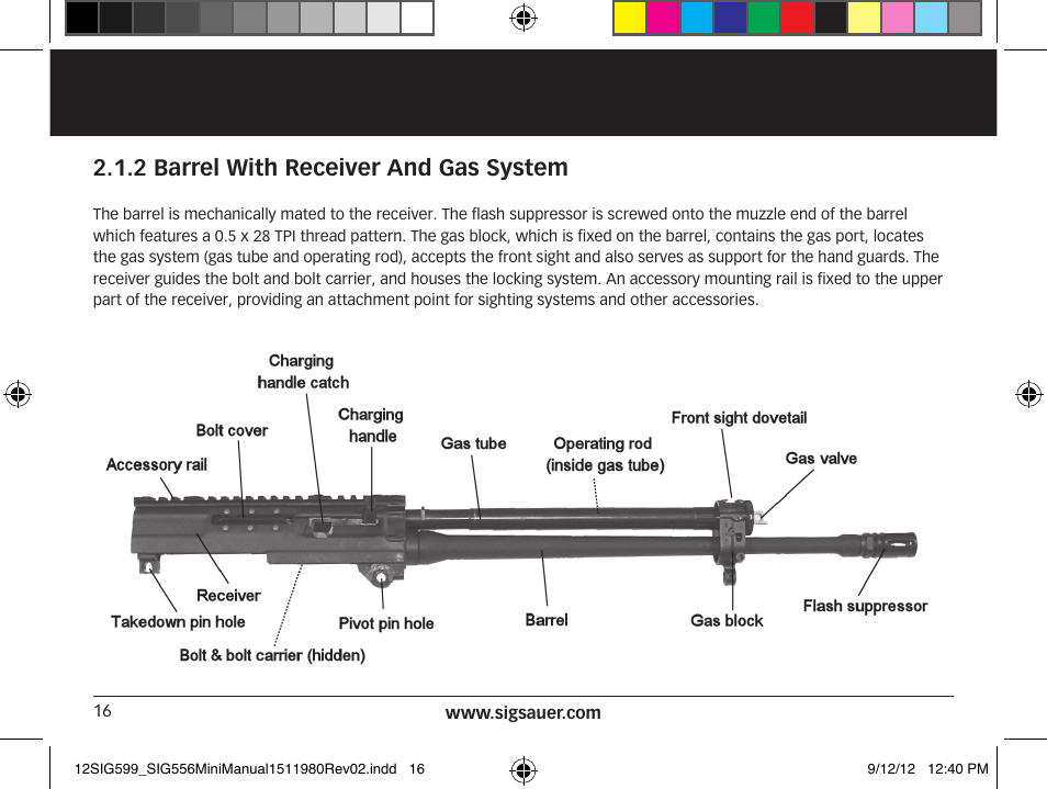 2 barrel with receiver and gas system | SIG SAUER SIG556 User Manual | Page 16 / 104