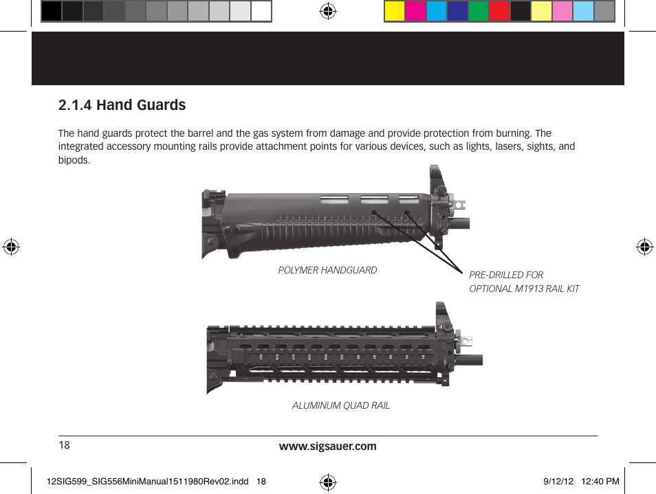 4 hand guards | SIG SAUER SIG556 User Manual | Page 18 / 104