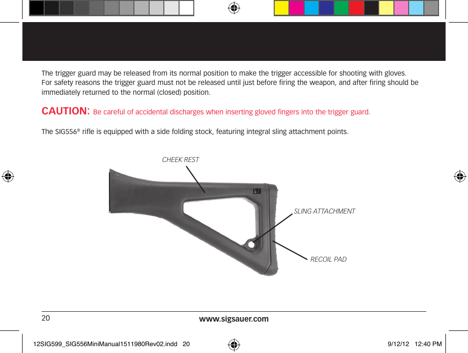 Caution | SIG SAUER SIG556 User Manual | Page 20 / 104