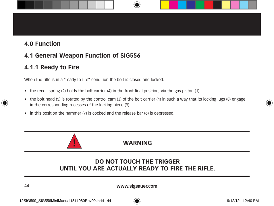 SIG SAUER SIG556 User Manual | Page 44 / 104