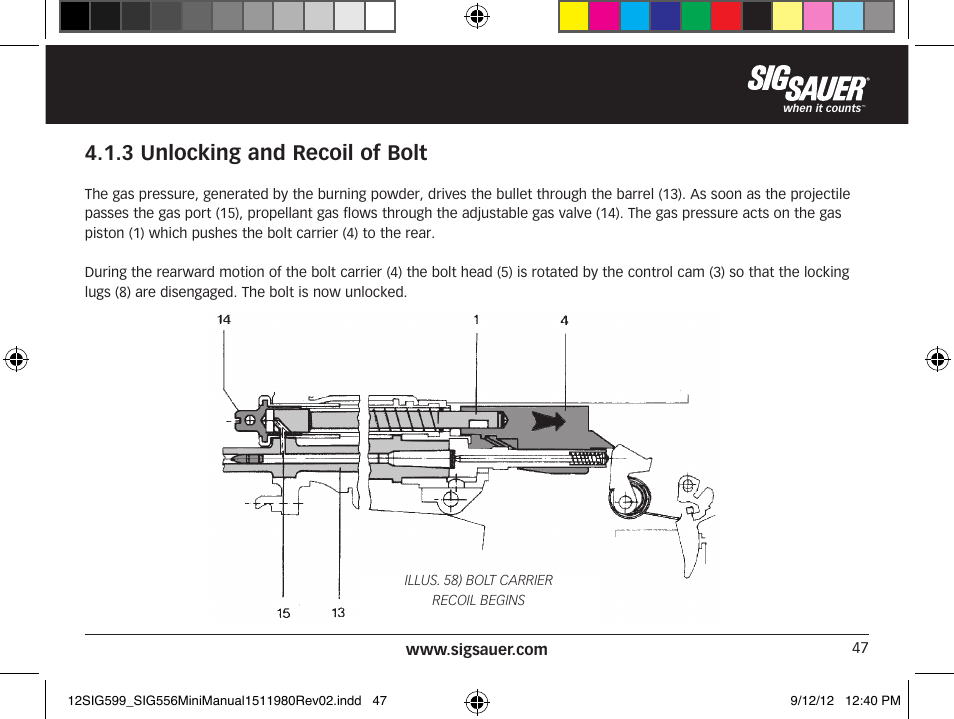 3 unlocking and recoil of bolt | SIG SAUER SIG556 User Manual | Page 47 / 104