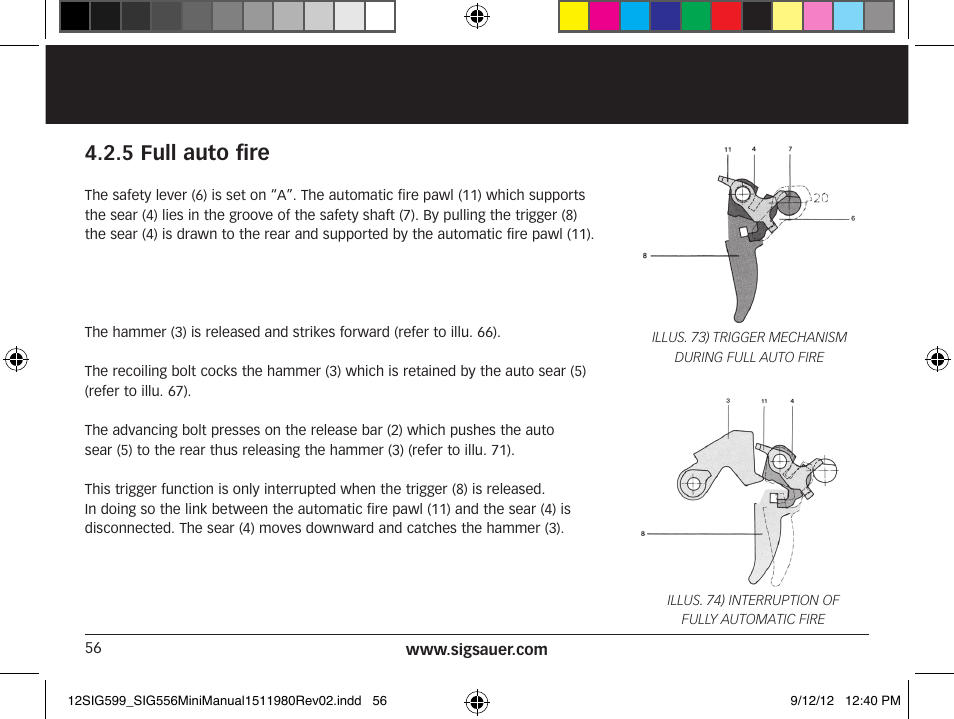5 full auto fire | SIG SAUER SIG556 User Manual | Page 56 / 104