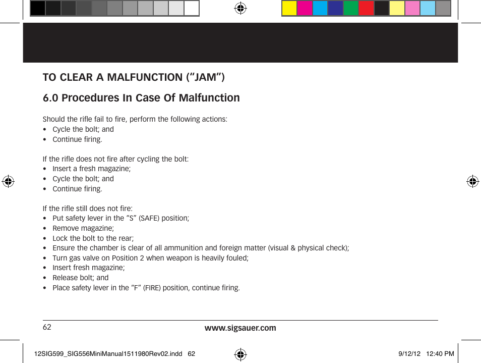 SIG SAUER SIG556 User Manual | Page 62 / 104