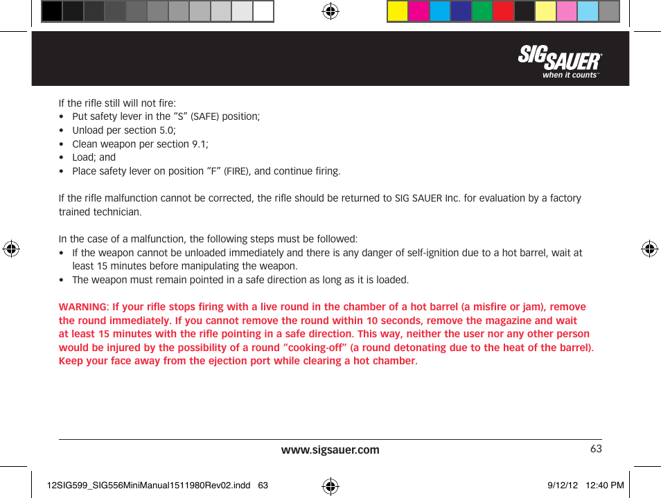SIG SAUER SIG556 User Manual | Page 63 / 104