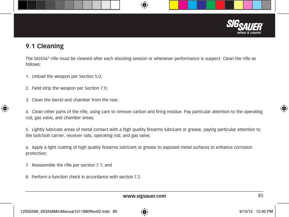 1 cleaning | SIG SAUER SIG556 User Manual | Page 85 / 104