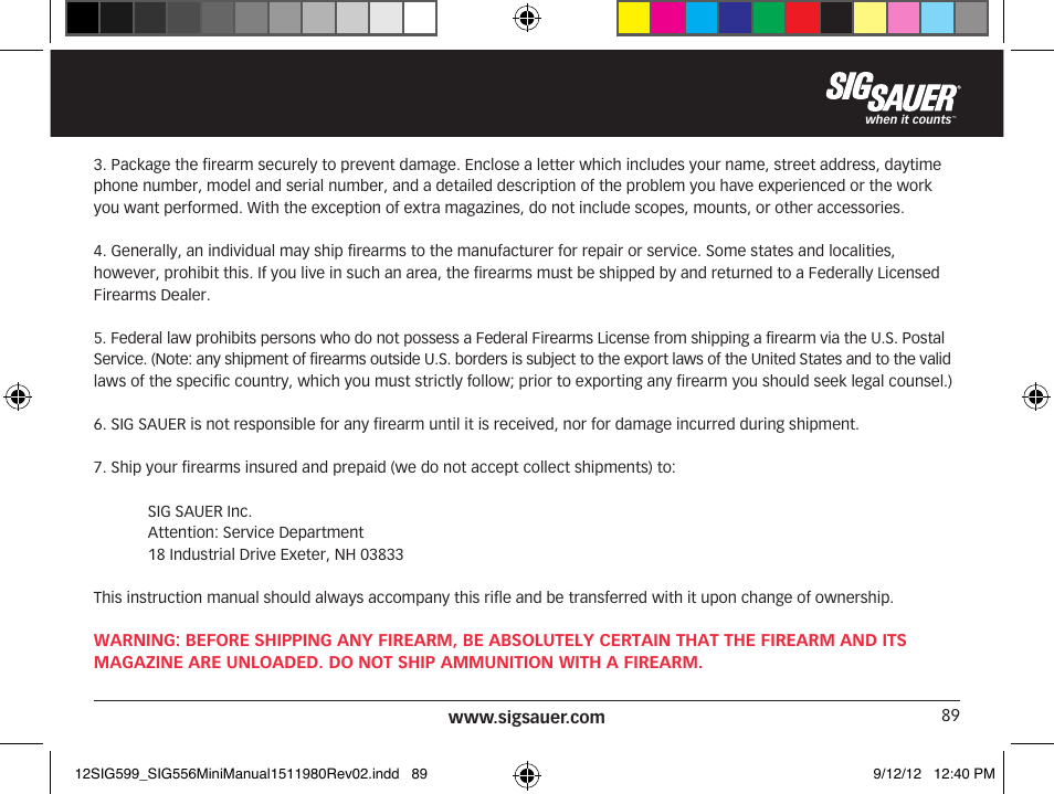 SIG SAUER SIG556 User Manual | Page 89 / 104