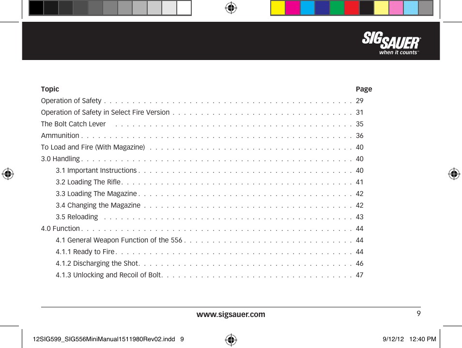 SIG SAUER SIG556 User Manual | Page 9 / 104