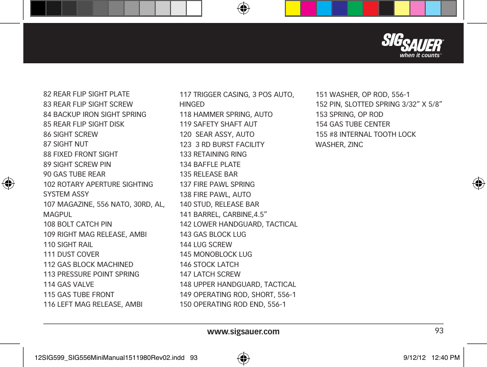 SIG SAUER SIG556 User Manual | Page 93 / 104