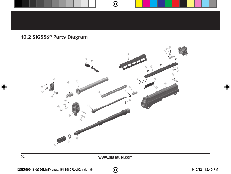 2 sig556, Parts diagram | SIG SAUER SIG556 User Manual | Page 94 / 104