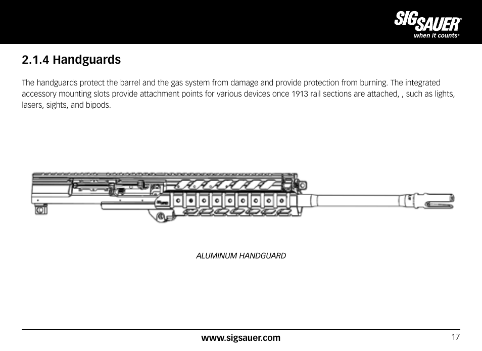 4 handguards | SIG SAUER SIG556xi User Manual | Page 17 / 84