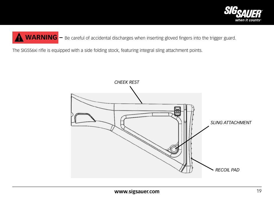 Warning | SIG SAUER SIG556xi User Manual | Page 19 / 84