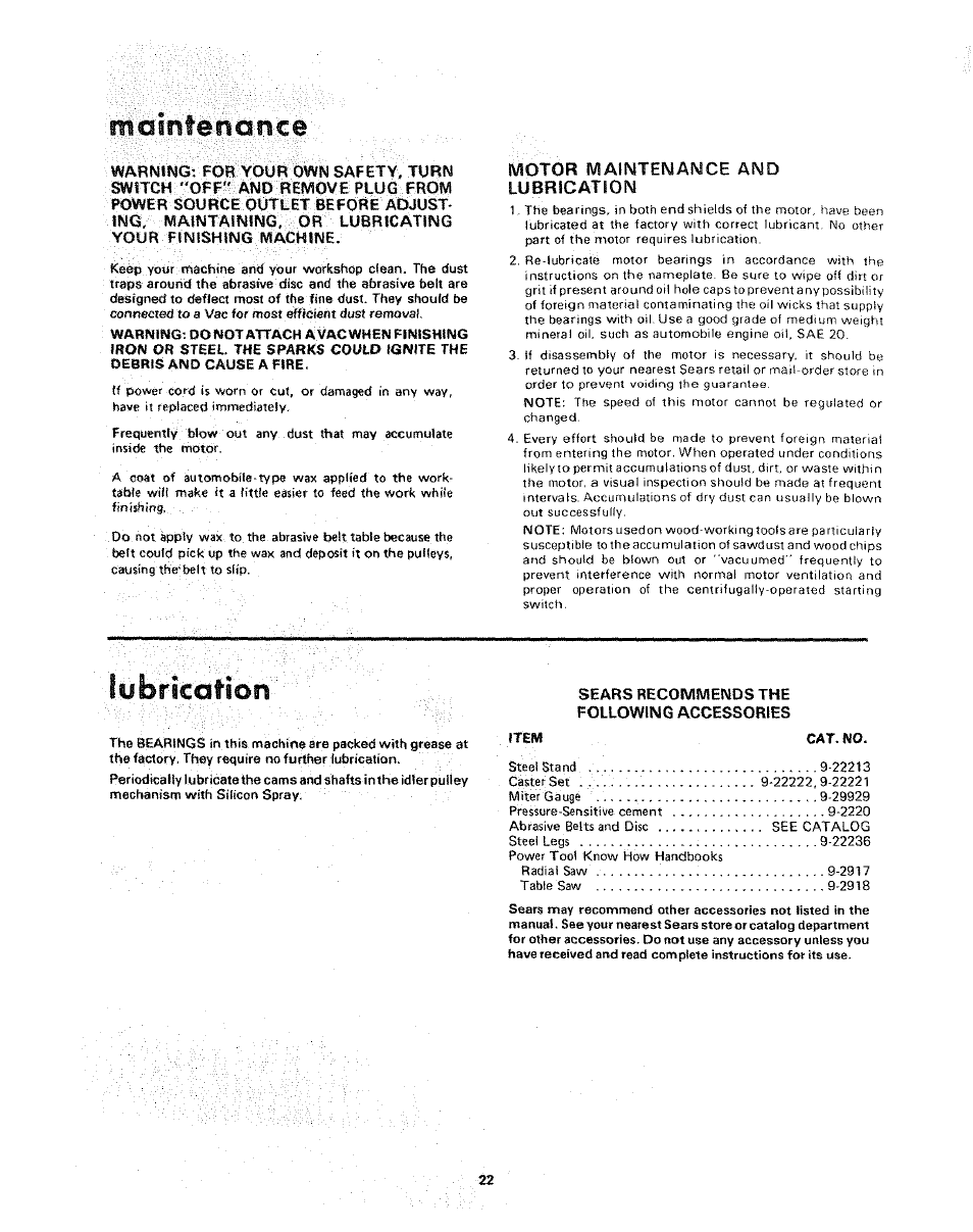 Iiibricafiori | Craftsman 113.225931 User Manual | Page 22 / 32