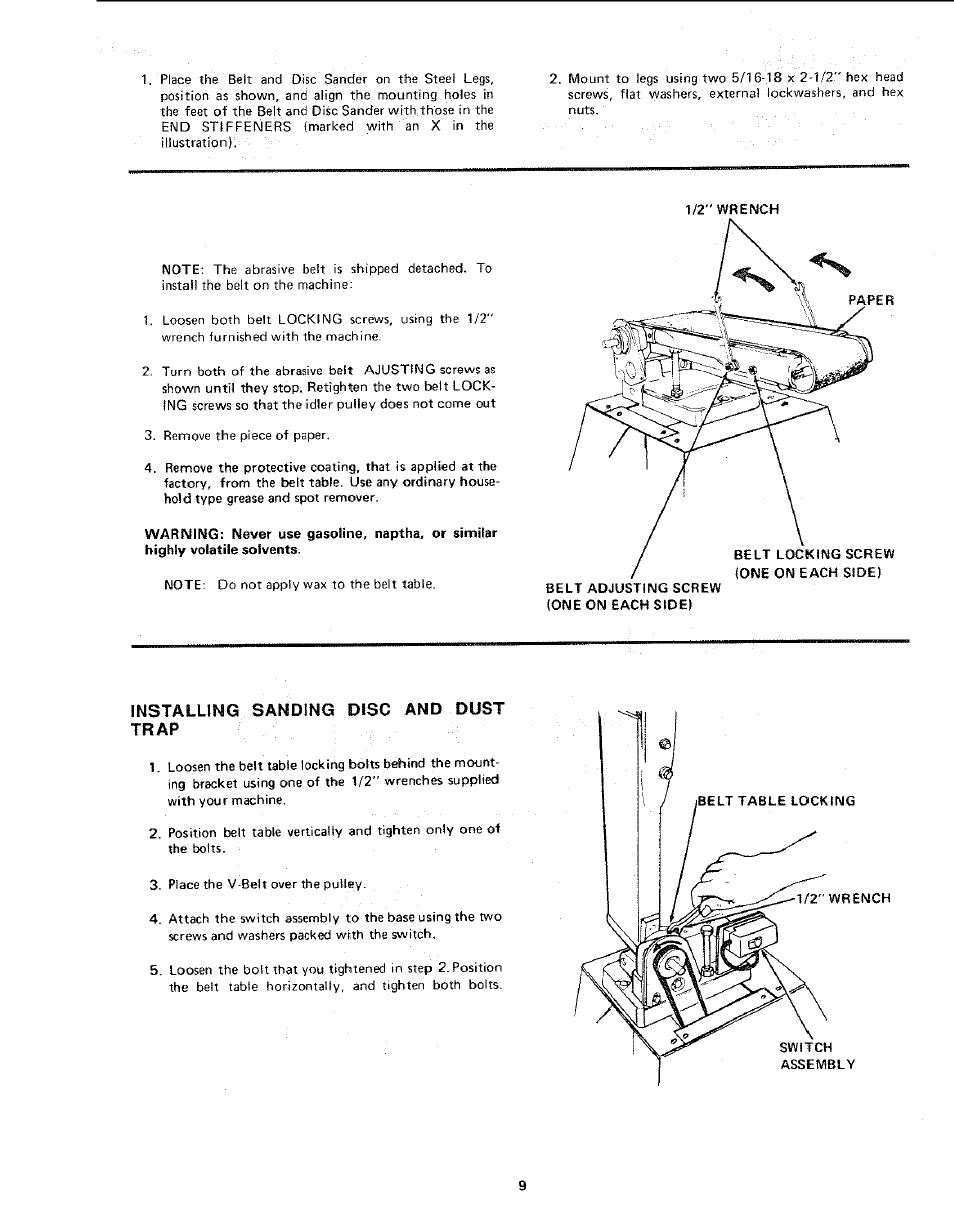 Installing sanding disc and dust trap | Craftsman 113.225931 User Manual | Page 9 / 32