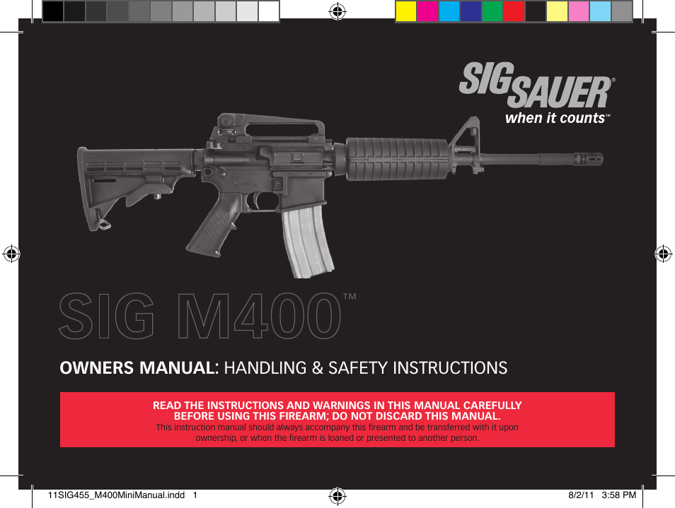 SIG SAUER SIGM400 Rifle User Manual | 84 pages