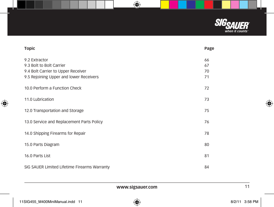SIG SAUER SIGM400 Rifle User Manual | Page 11 / 84