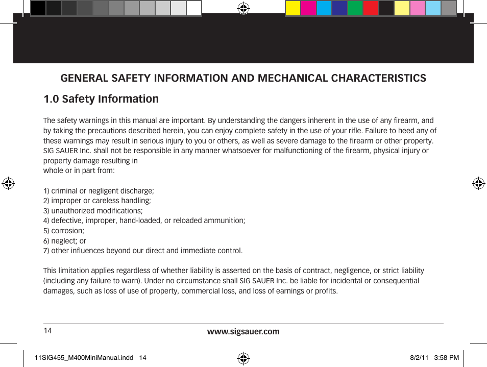 SIG SAUER SIGM400 Rifle User Manual | Page 14 / 84