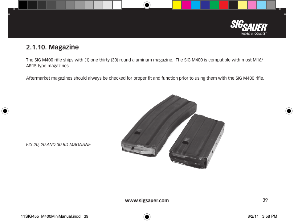 Magazine | SIG SAUER SIGM400 Rifle User Manual | Page 39 / 84