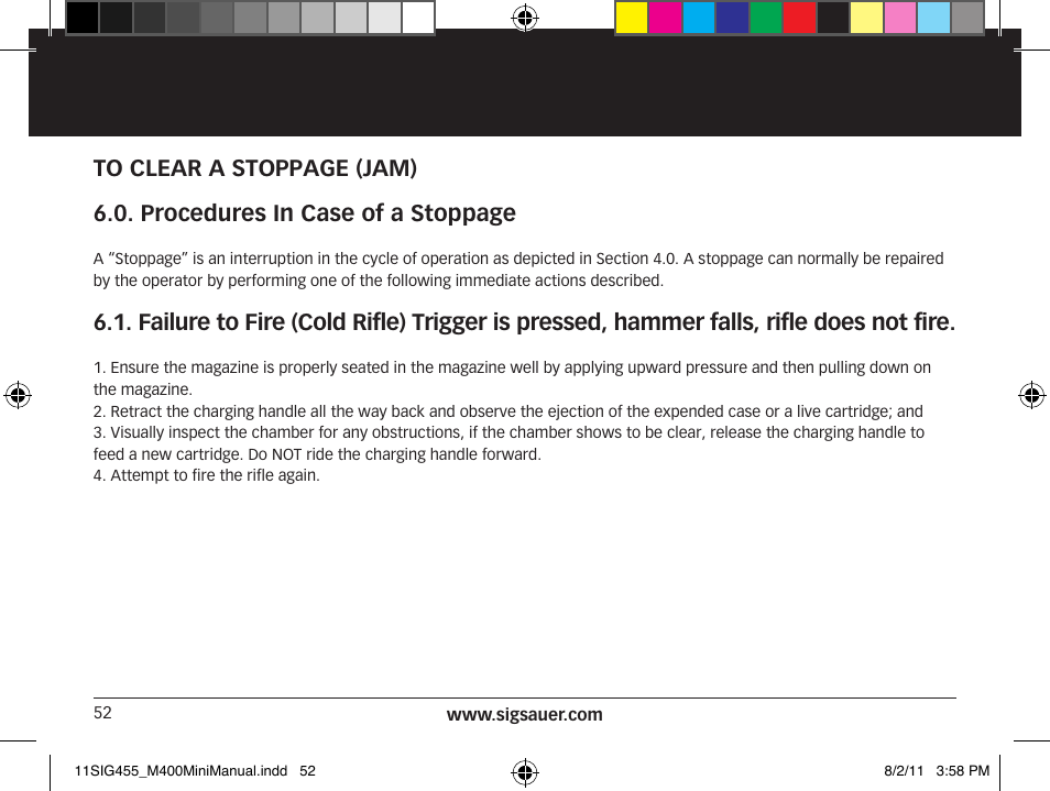 SIG SAUER SIGM400 Rifle User Manual | Page 52 / 84