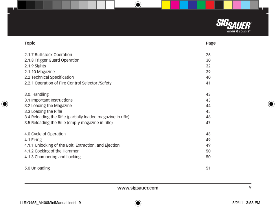 SIG SAUER SIGM400 Rifle User Manual | Page 9 / 84