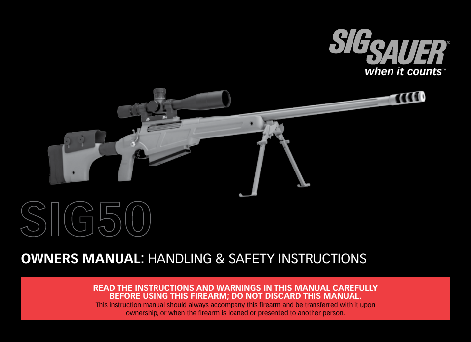 SIG SAUER SIG50 User Manual | 60 pages