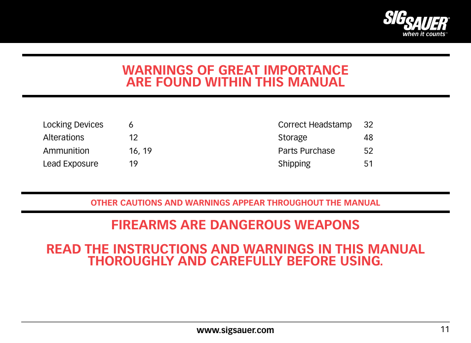 SIG SAUER SIG50 User Manual | Page 11 / 60