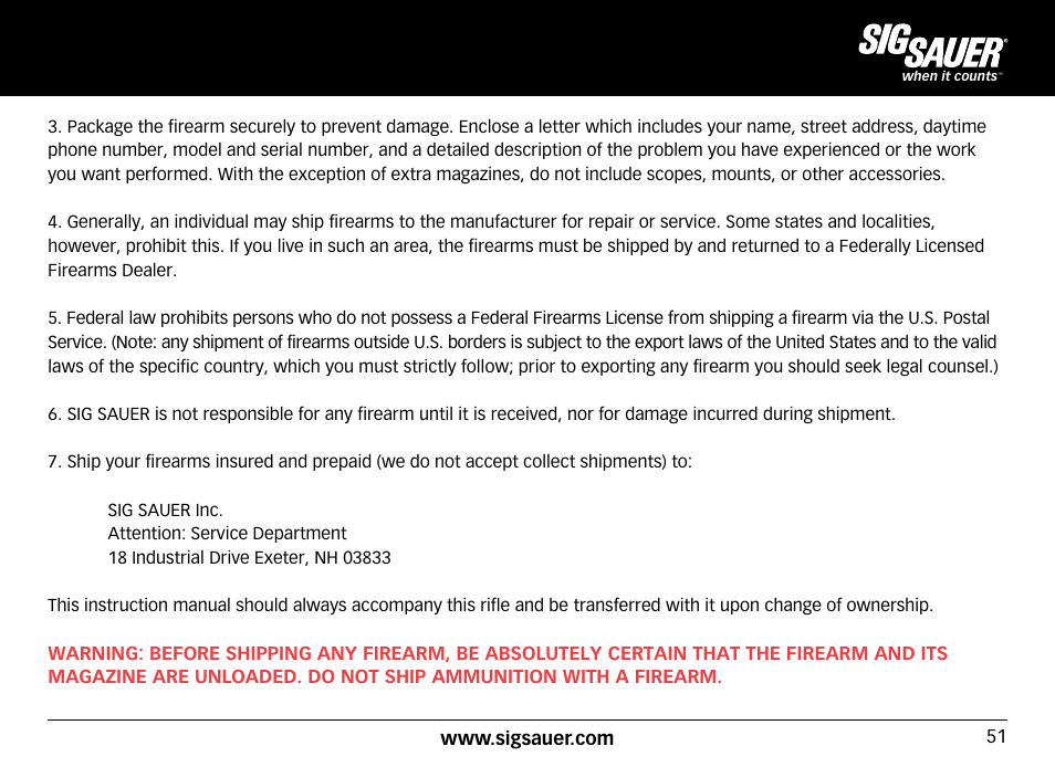 SIG SAUER SIG50 User Manual | Page 51 / 60