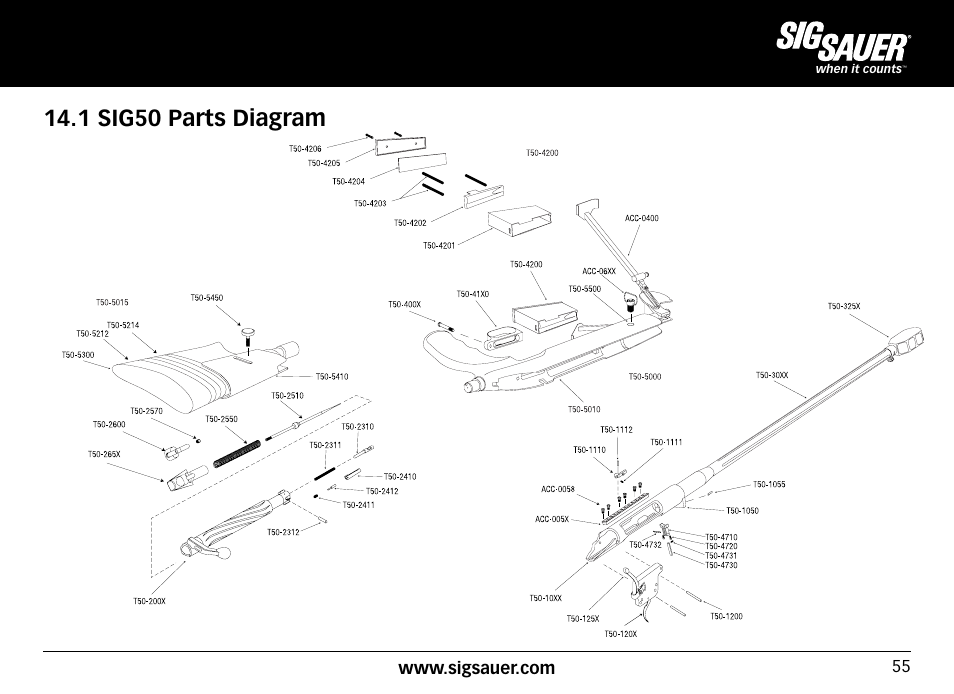 1 sig50 parts diagram | SIG SAUER SIG50 User Manual | Page 55 / 60