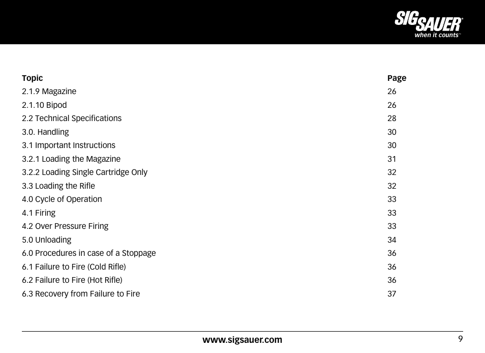 SIG SAUER SIG50 User Manual | Page 9 / 60