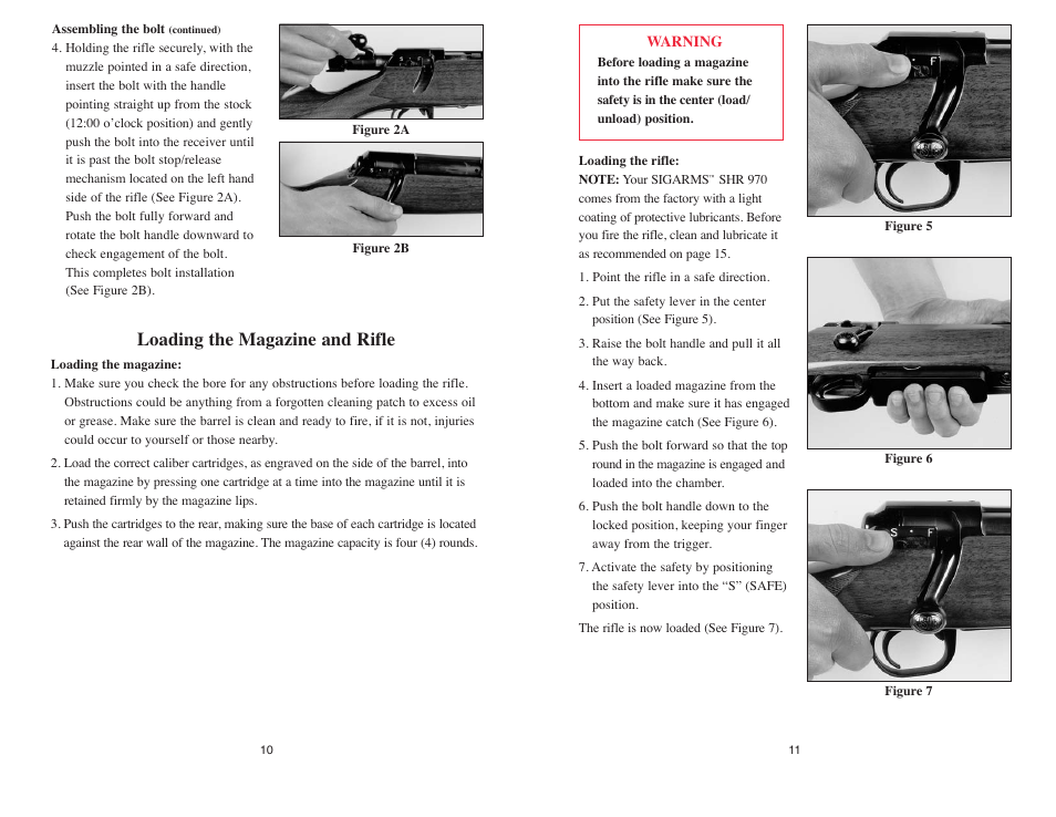 Loading the magazine and rifle | SIG SAUER SHR 970 User Manual | Page 10 / 20