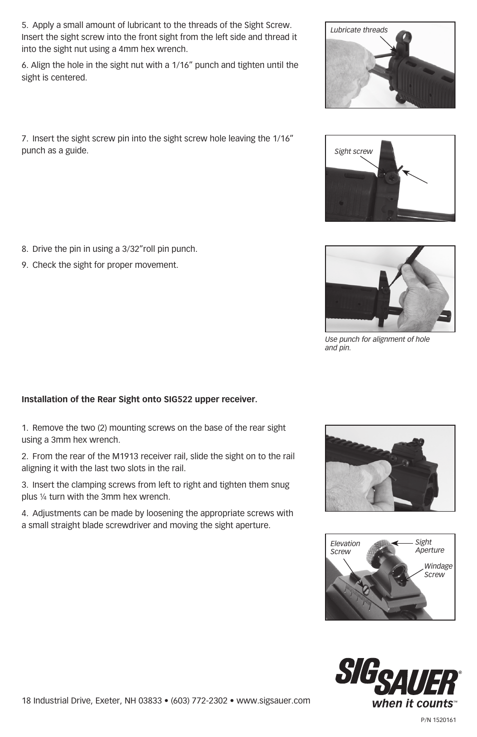 SIG SAUER SIG522 Sight Kit Installation User Manual | Page 2 / 2