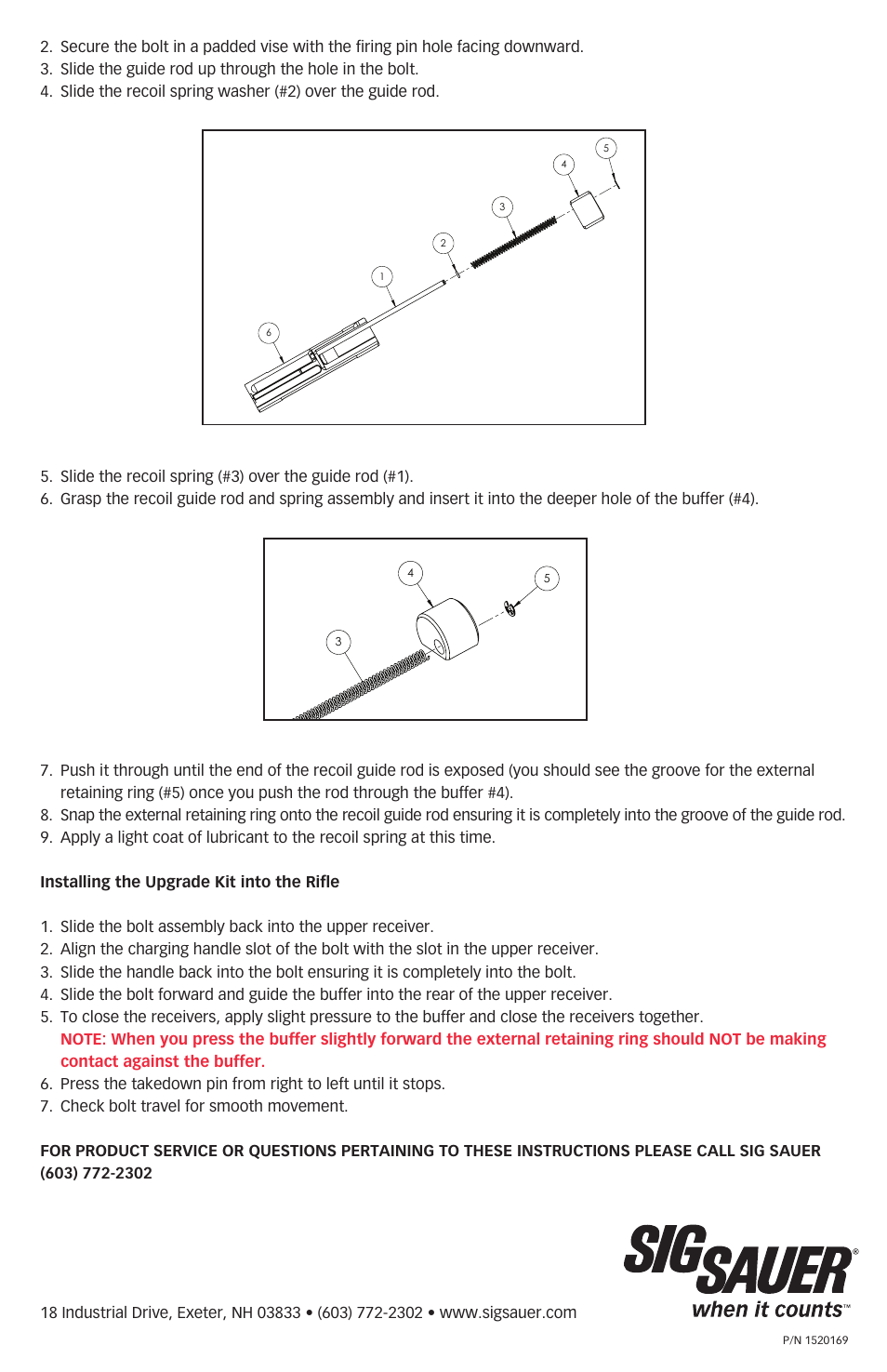 SIG SAUER SIG522 Recoil Spring Upgrade User Manual | Page 2 / 2
