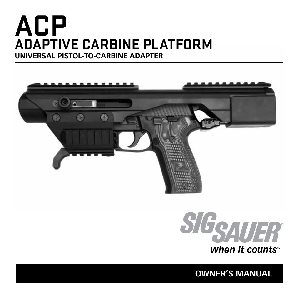 SIG SAUER ACP Adaptive Carbine Platform User Manual | 6 pages