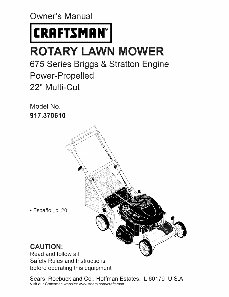 Craftsman 917.370610 User Manual | 48 pages