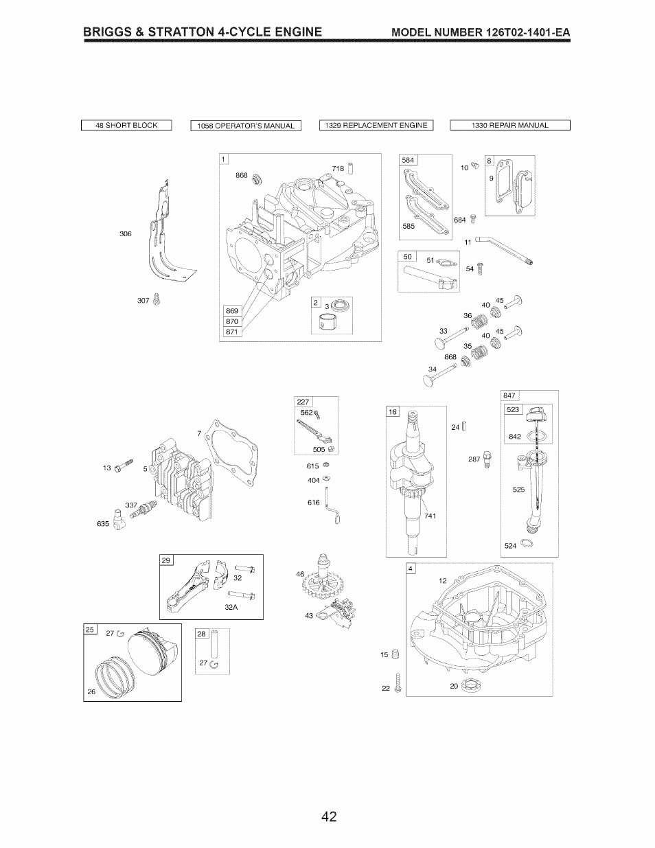 Briggs & stratton 4-cycle engine | Craftsman 917.370610 User Manual | Page 42 / 48