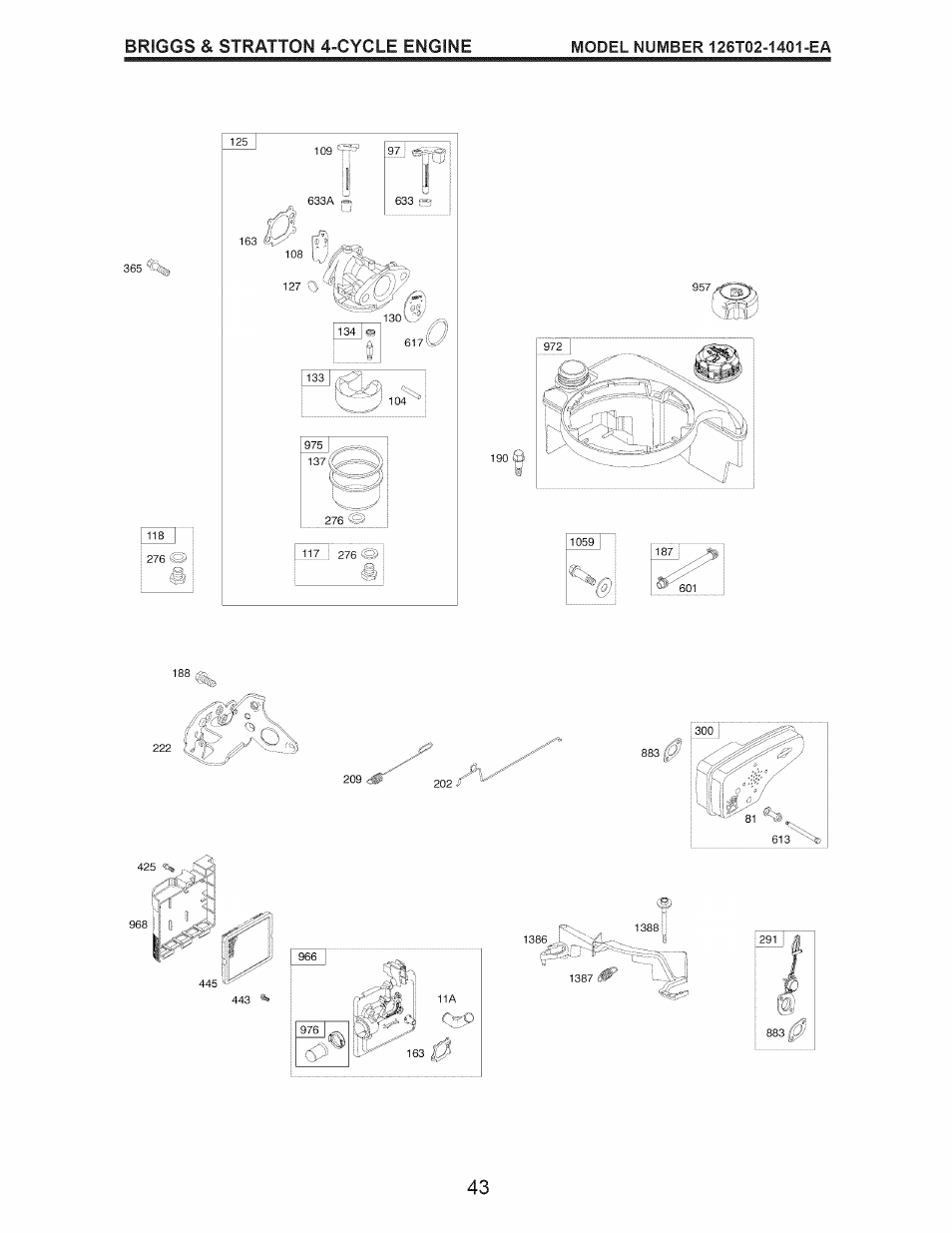 Briggs & stratton 4-cycle engine, L / m m | Craftsman 917.370610 User Manual | Page 43 / 48