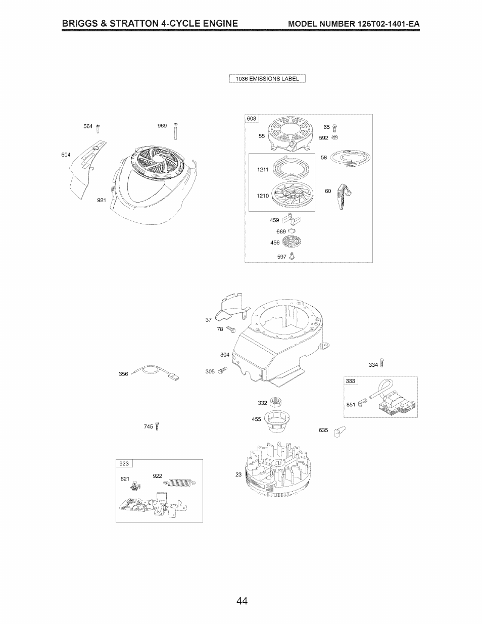 Briggs & stratton 4^cycle engine | Craftsman 917.370610 User Manual | Page 44 / 48